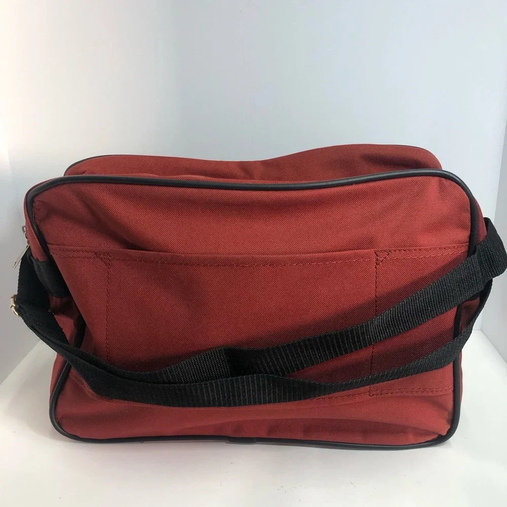 American Tourister Small Red Overnight Bag 14” With Shoulder Strap.